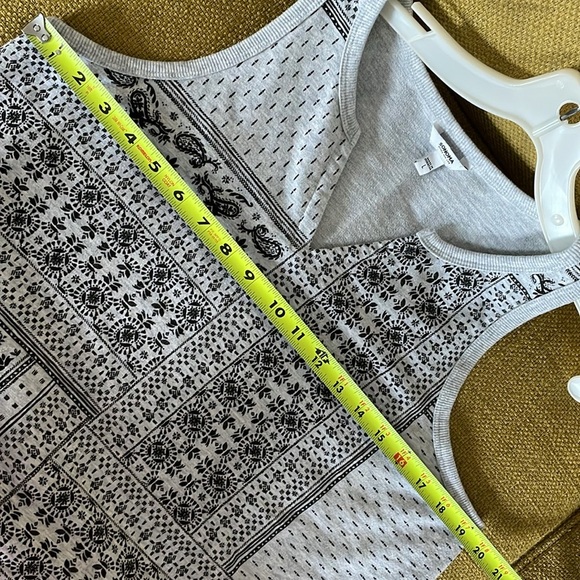 Sonoma Tank Dress Women Size L Grey Black Block Print French Terry Cloth Comfy - Picture 10 of 13